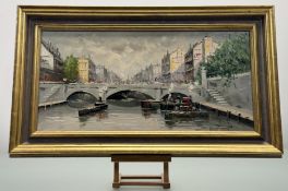 Aldo Marangoni (Italian 20thc), Parisian River Cityscape, oil on cavnas, signed bottom right,