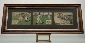 After Charles Crombie (1880-1967), a four framed each with three caricatures from the series 