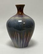 A 20th Century Chinese drip glazed bulbous vase in blue, orange and pink tones, with Qianlong mark