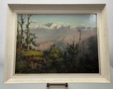 B. Majumdar (20thc Indian School), Rural Landandscape, oil canvas, signed bottom left, framed. (