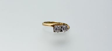 An 18ct gold Moi et Toi diamond set ring each stone approximately 0.25ct Q 4.2g
