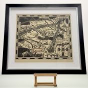 Jane Hyslop RSA (Scottish 1967-), Map of Midlothian, artist proof screen print, signed and dated