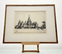 Wilfred Appleby (Scottish 1889-1954), Fettes College, etching, signed bottom left, in a glazed