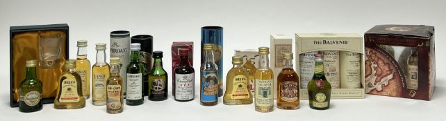 A collection of Whisky miniatures comprising Laphroaig Single Malt Scotch Whisky in presentation