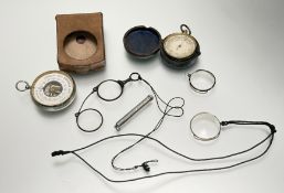 A collection of various vintage wares comprising, a German pocket 