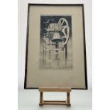 Andrew Samuel, The Abbey Bell, woodblock print, signed and titled in pencil below, in a glazed