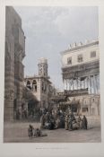 David Roberts (British 1796-1864), Bazaar of the Coppersmiths, Cairo, hand-coloured lithograph,