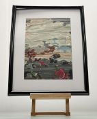 A pair of Japanese ukiyo-e woodblock prints, attributed to Tsukioka Yoshitoshi (Japanese 1839-1892),