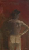 Brent Millar (Scottish 1950-), Male Nude, signed bottom right, oil on canvas, framed. (repair made