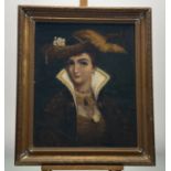 Attributed to Adelaide Claxton, (fl. 1859-1879 ), Portrait of a highly accessorized lady, signed
