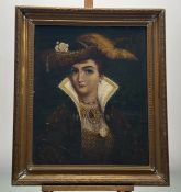 Attributed to Adelaide Claxton, (fl. 1859-1879 ), Portrait of a highly accessorized lady, signed