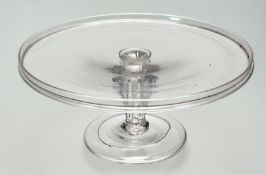 A Georgian Style tazza with thumb cut stem raised on circular base. (h-8.5cm w-18cm)