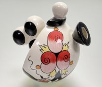 A Lorna Bailey (English Potter 1948-), Oak Tree Cottage teapot, with three knop handle, signed and