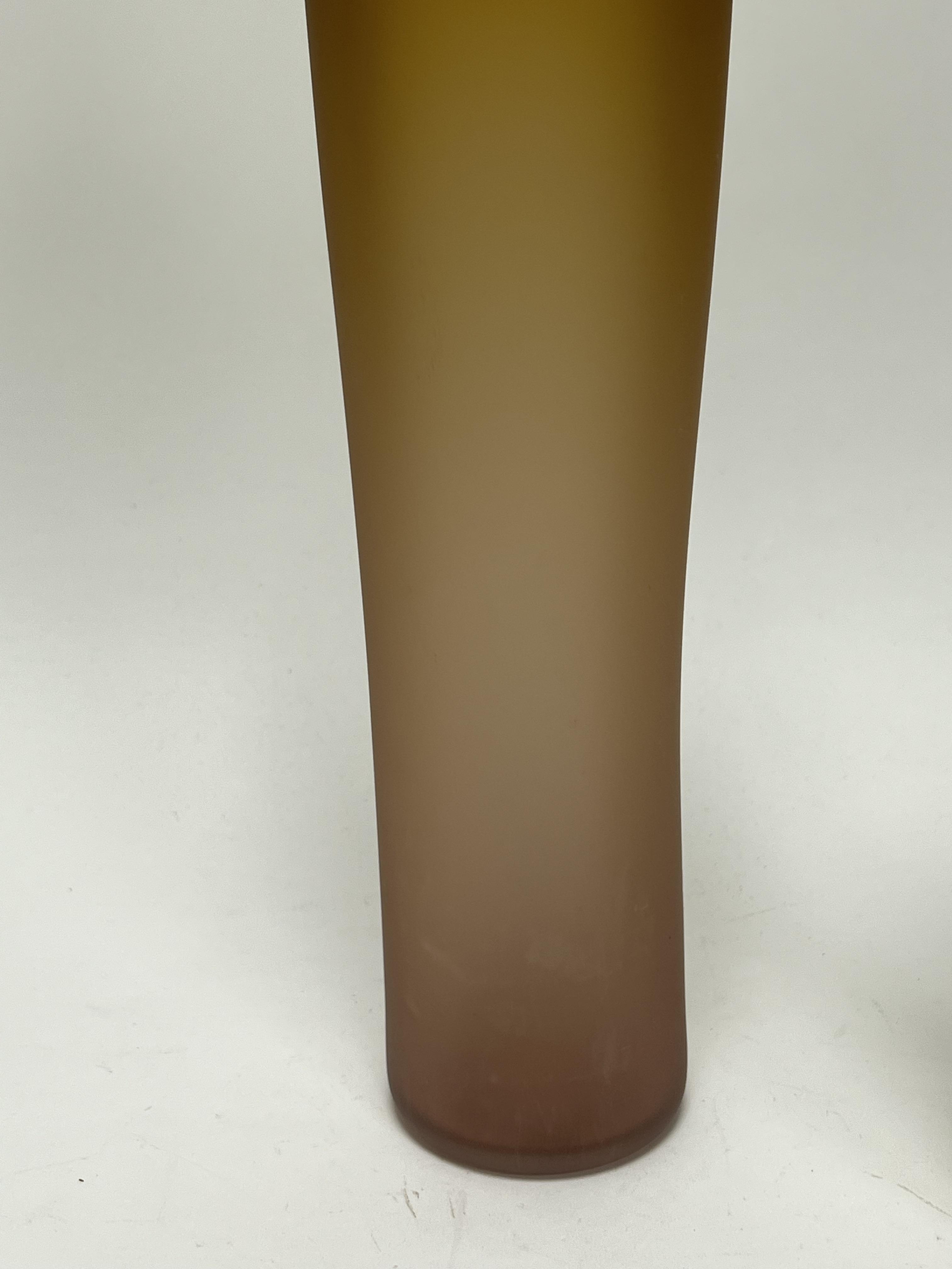 Robert Marshall (British, 1961-), a graduated pair of studio glass bottle vases of slender form, - Image 3 of 4