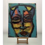 Peter Mann (20thc Irish), Abstract Portrait, oil on canvas, signed and dated 2002 bottom left,