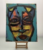 Peter Mann (20thc Irish), Abstract Portrait, oil on canvas, signed and dated 2002 bottom left,