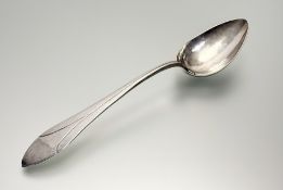 A Danish-style exceptionally large silver-plated serving spoon: l. x 40.5cm unmarked