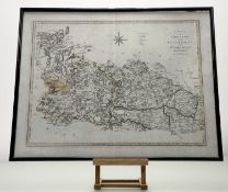 A map titled - A Map of the North Part of the West Riding of Yorkshires, engraved by John Cary (c.