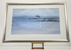 John Campbell Mitchell (Scottish 1861-1922), Bass Rock print, in a glazed frame. (37.5cmx63cm)