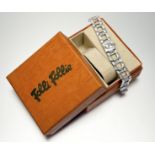 A Folli Follie silver quartz bracelet wristwatch with mother of pearl dial with extra link in