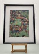 Attributed to Yoshitoshi Tsukioka (Japanese 1839-1892), a woodblock ukiyo-e print scene from the