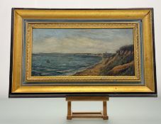 W Stevens, White Cliffs at Dover, oil on canvas, signed and dated 1888 bottom left, in a gilt frame.