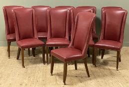 A set of ten modern dining chairs by Beaumont and Fletcher, model Kingsley, high backs with brass