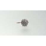 A 9ct gold paste set cluster ring U 3.85g
