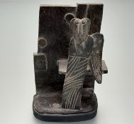 John Maltby (British, 1936-2020), Angel and Wall, a stoneware sculpture, signed with a monogram