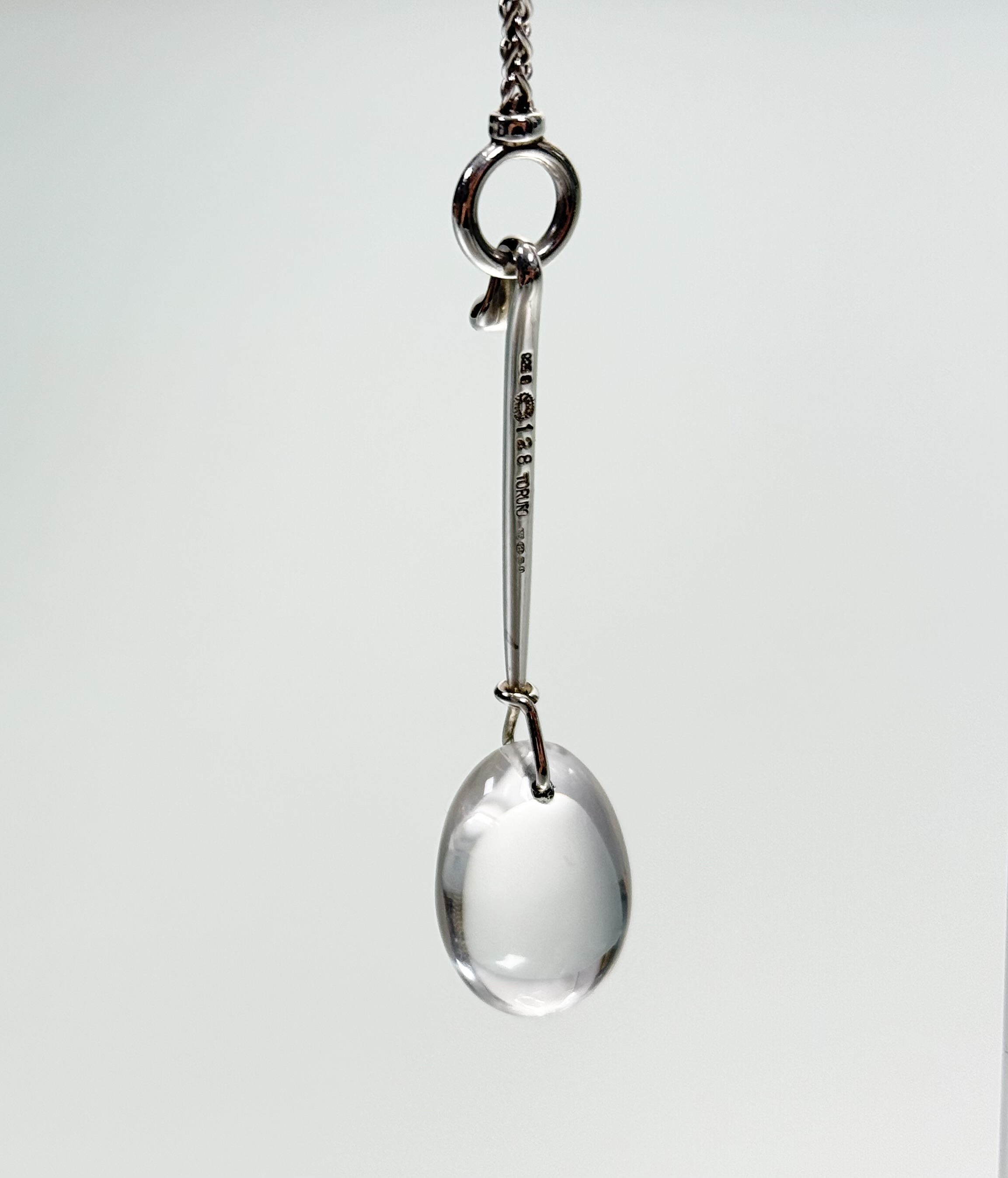 Vivianna Torun Bulow-Hube (1927-2004) for Georg Jensen, a "Dew Drop" sterling silver and rock