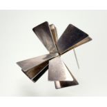 Georg Jensen, a sterling silver brooch, no.335, designed by Nanna and Jorgen Ditzel, of three angled