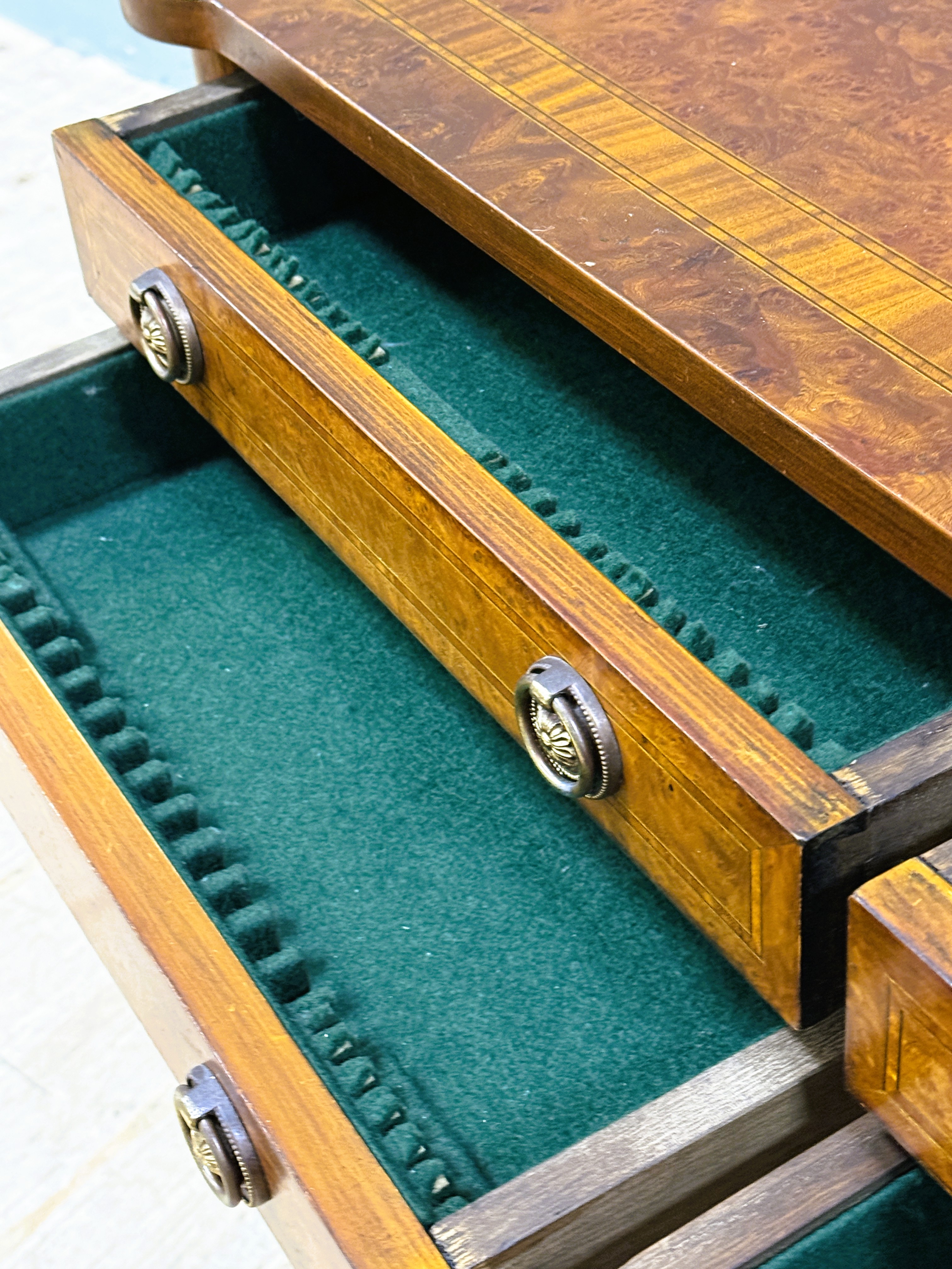 A George III style crossbanded walnut canteen table containing a composed silver flatware service, - Image 11 of 12