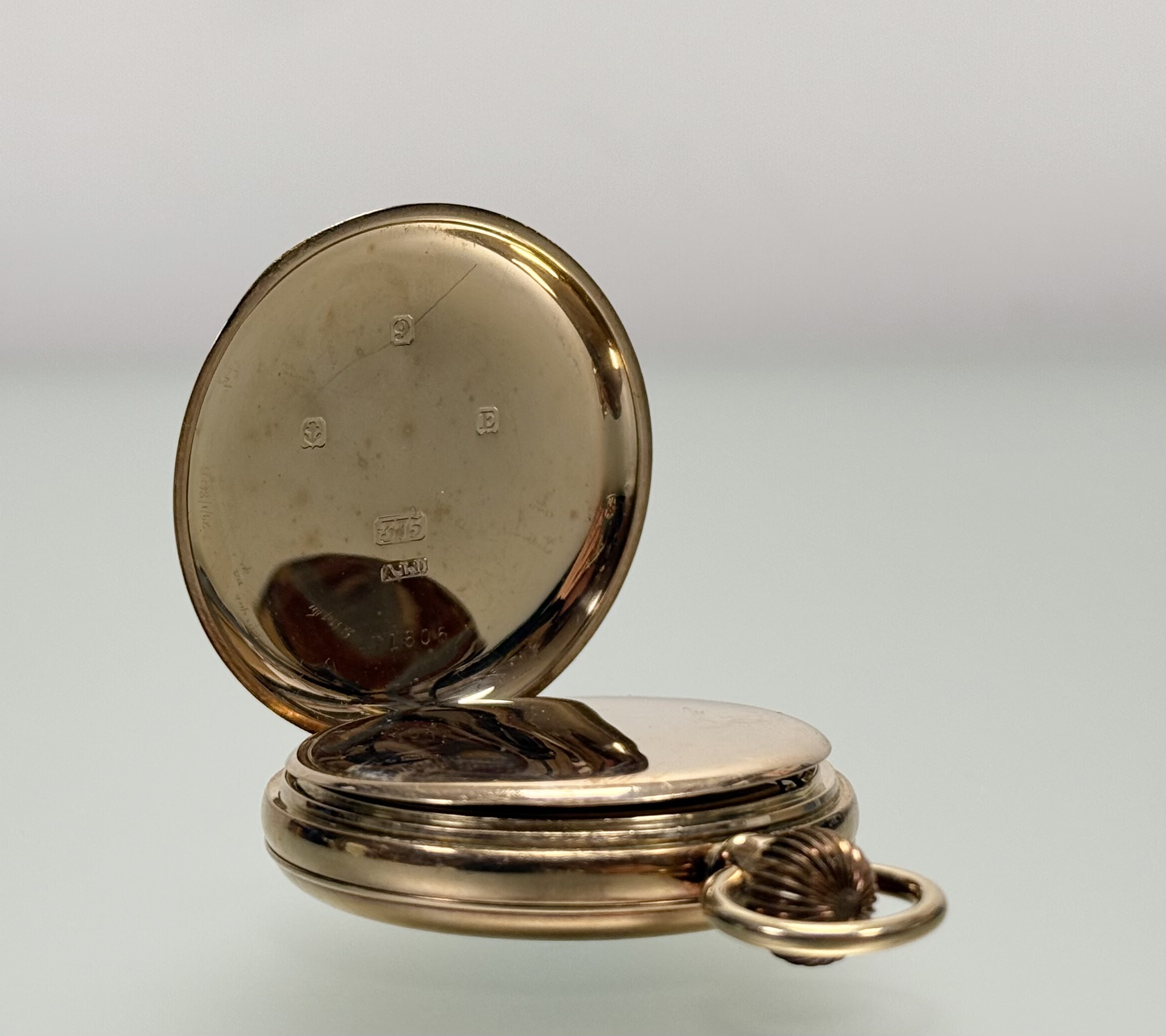 A George V 9ct gold half hunter pocket watch, the case hallmarked for Birmingham 1929, Benson London - Image 4 of 6