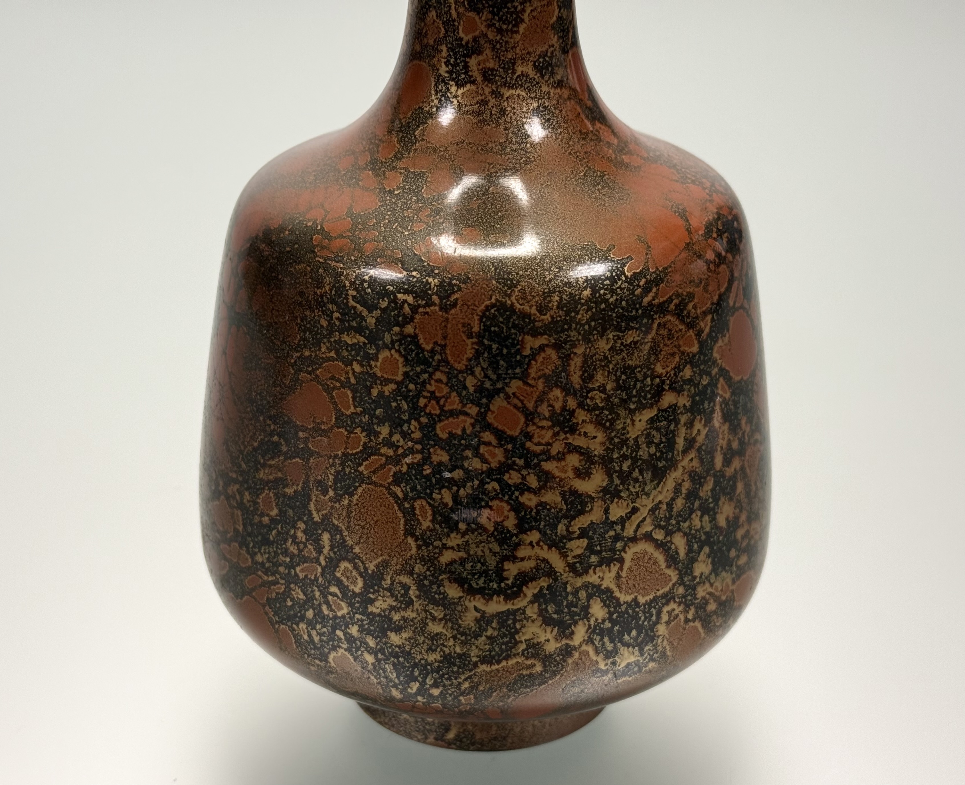 A Japanese "Murashido" bronze vase, probably early 20th century, in mottled brown, gold and - Image 2 of 4