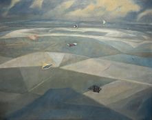 Y John Busby R.S.W., R.S.A. (British, 1928-2015) Flight on the Day's Edge, signed and dated (19)