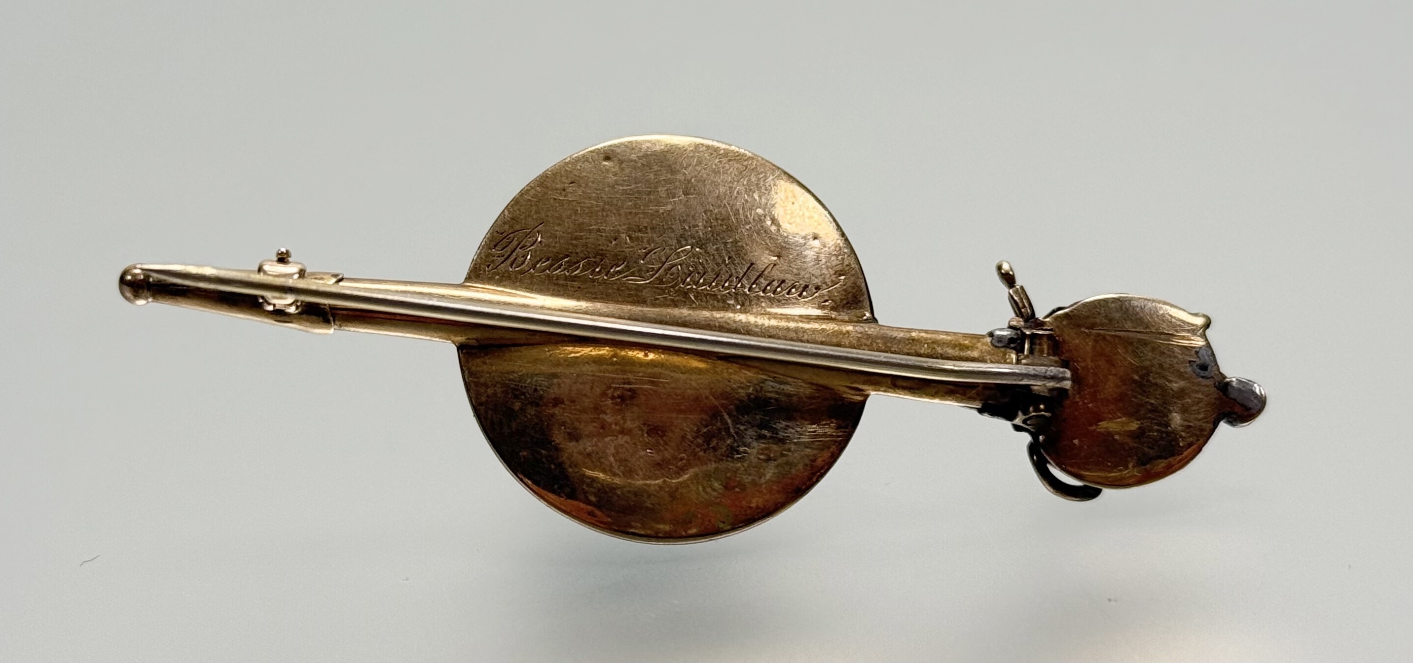 A late 19th Century Scottish agate claymore and shield brooch, set with bloodstone and carnelian and - Image 2 of 2