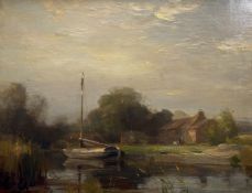 Y William Miller Frazer R.S.A. (Scottish, 1864-1961), Moored on the Broads, signed lower left and