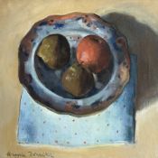 Y Marysia Donaldson (Polish/Scottish, 1930-2018), Two Pears and an Apple, signed lower left, oil