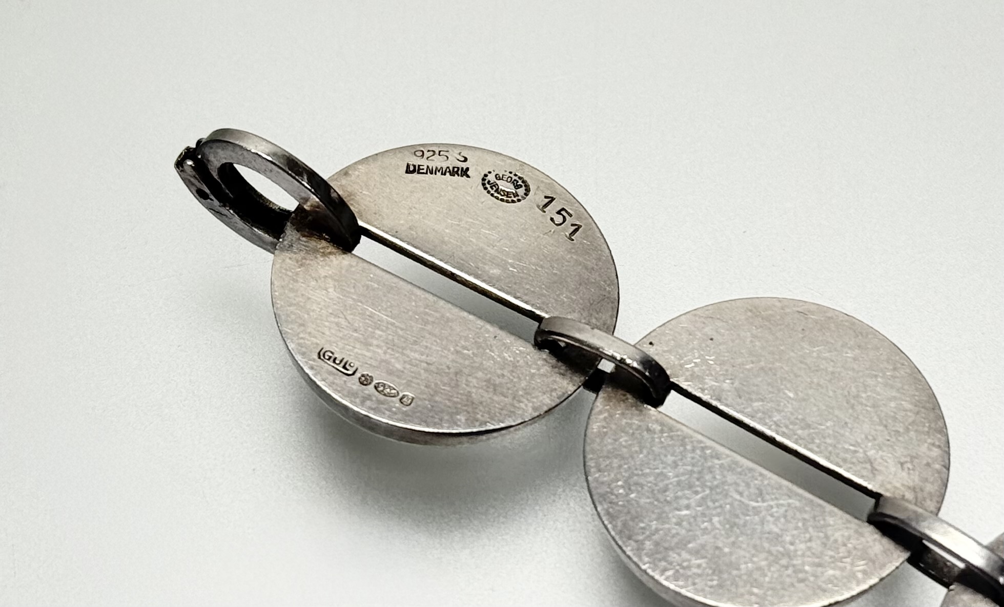 Georg Jensen, a sterling silver bracelet, no.151, designed by Nanna Ditzel, of eight pierced disc- - Image 3 of 3