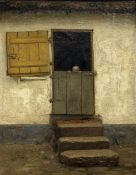 Northern European School, c. 1900, Child at a Stable Door, unsigned, oil on canvas, framed. 28cm