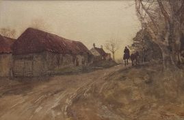 Robert Burns H.R.S.A., R.S.W. (Scottish, 1869-1941), The End of the Day, signed lower right,