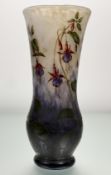 Daum, Nancy: a ’Fuschia’ cameo vase, the large baluster-form body acid etched with flowers, buds and