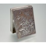 A Dutch silver tobacco box, late 19th century, with Dutch export mark, of rectangular form, the