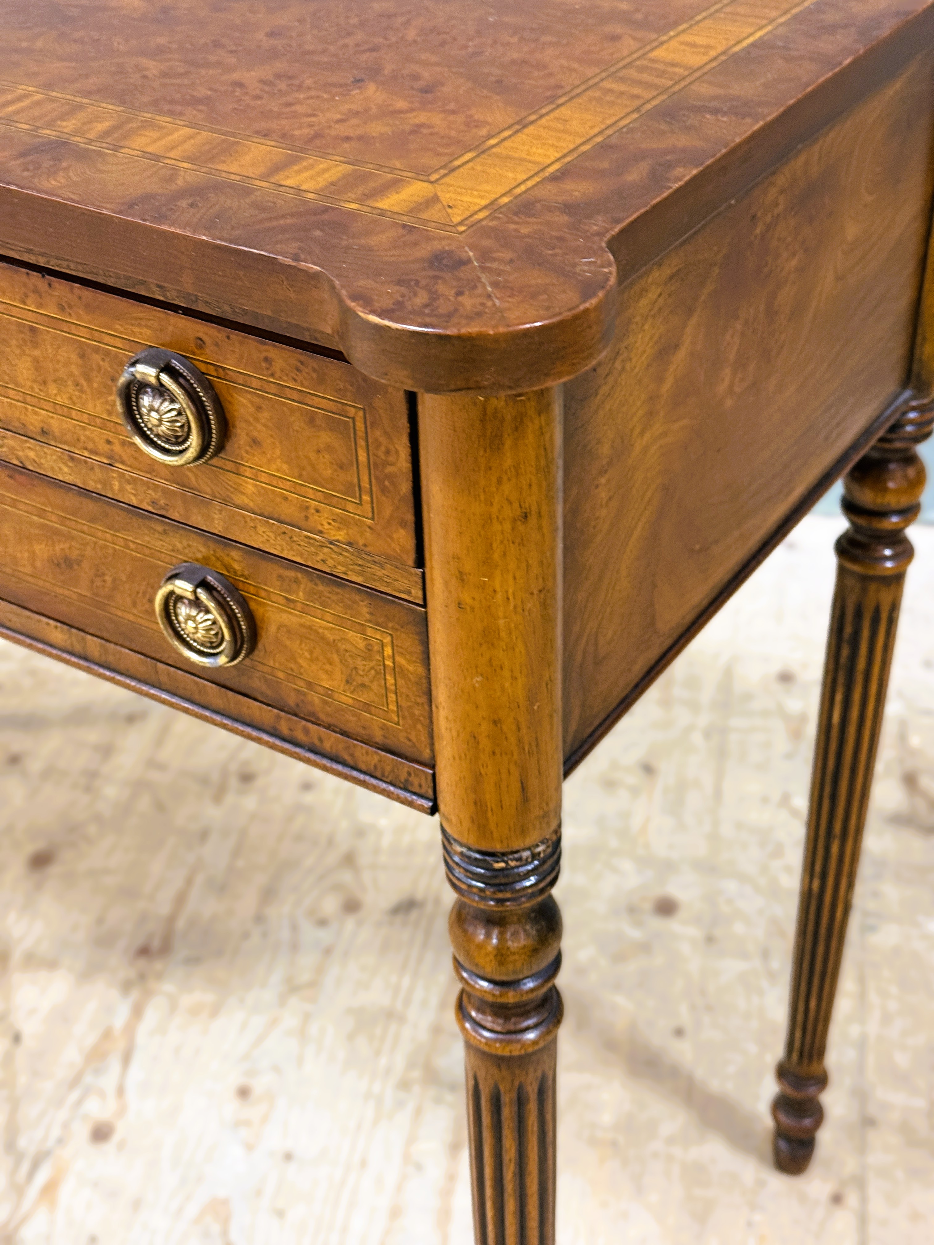 A George III style crossbanded walnut canteen table containing a composed silver flatware service, - Image 8 of 12