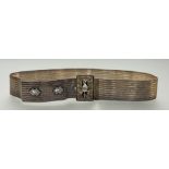 An Ottoman Empire silver and silver-gilt belt, c. 1900, the meshlink stripe belt with chased