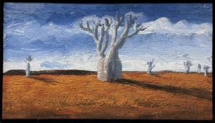 Y Robert MacLaurin (b. 1961), Boab Trees on the Road to Derby (Australia), oil on panel, signed,