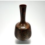 A Japanese "Murashido" bronze vase, probably early 20th century, in mottled brown, gold and