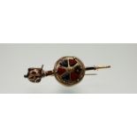 A late 19th Century Scottish agate claymore and shield brooch, set with bloodstone and carnelian and