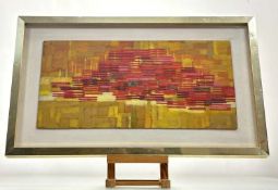 Y Malcolm Cooke (20th Century), Abstract in Red and Yellow, signed and dated 1957 verso, oil on