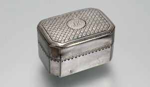 A George III silver vinaigrette, Thomas Willmore, Birmingham 1800, oblong, with cut-off corners, the
